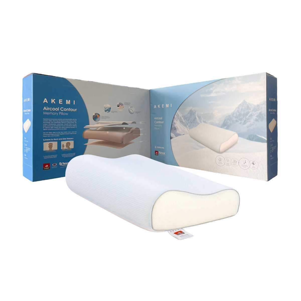 [ราคาโปร] Akemi หมอนเมมโมรี่โฟมทรงคอนทัวร์รุ่น รุ่น Cooling Aircool Contour Memory หมอนสุขภาพ Pillow