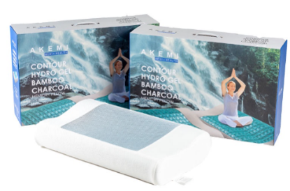 Akemi Medi+Health Contour Hydro Gel Bamboo Charcoal Memory Pillow หมอน หมอนหนุน เมมโมรีโฟม